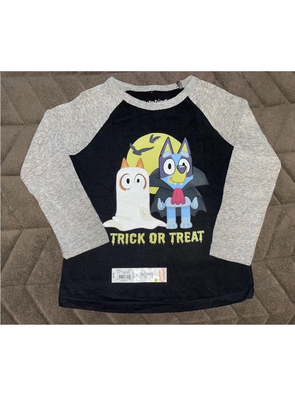 Kids Halloween Raglan Tee - Black & Gray
